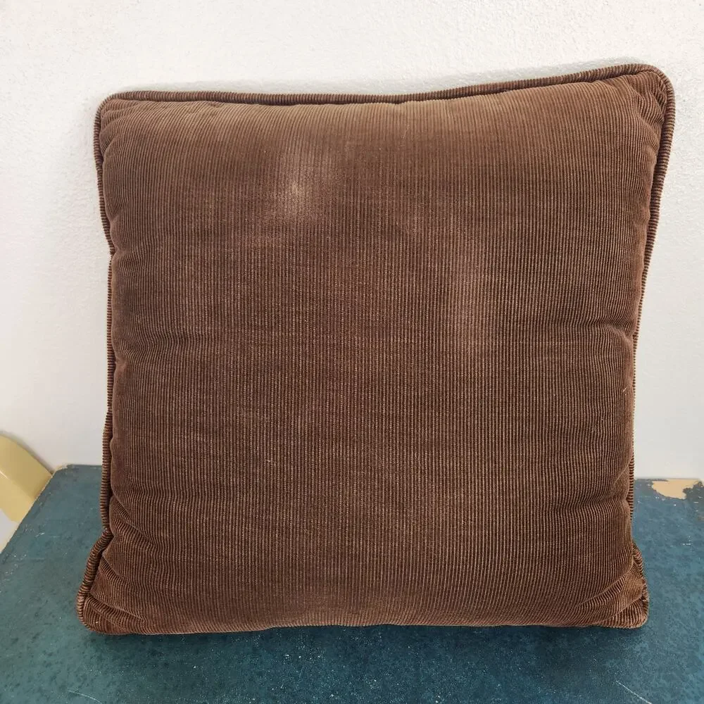 Vintage Brown Elephant Cross Stitch Decorative Cushion Pillow Safari Home Decor